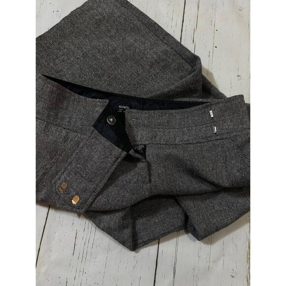 XOXO Twill Metallic Y2K Trouser Low Rise Pant Sz 3/4 Jr Gray Wide Leg Streetwear - Picture 7 of 10